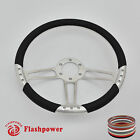 121011-q-c22 Flashpower Billet Satin Steering Wheel Black Full Wrap 840529119735