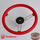 121176-fh0 Flashpower Classic Steering Wheel Red Leather Restoration Austin 840529109279