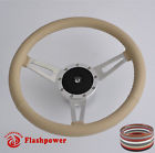 121176-hh0 Flashpower Classic Steering Wheel Tan Restoration Mg Mgb 840529109293