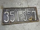 351-357 U.s.a 1939 Wisconsin License