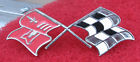 3767507 Corvette Gm Side Flag Original Cross Emblem Used