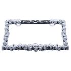 50037 United Pacific Chrome And Black Skulls License Plate Frame Universal