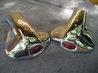 565679 Exhaust Tips With Red Jewel New Pair Chrome Vintage Style