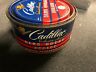 64354 Unbranded Vtg Mid Century Cadillac Blue Coral Wax Sealer Tin