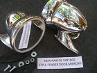 76856634 Mirrors New Pair Of Chrome Bullet Style Door Fender Racing