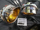 987866521 Fog Lights New Pair Small Vintage Style Amber Color With