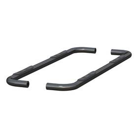 204053 Aries 3 Inch Round Semi Gloss Black Nerf Bars Side Steps Running Boards