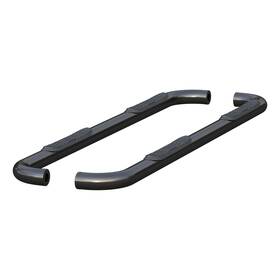 205044 Aries 3 Inch Round Semi Gloss Black Nerf Bars Side Steps Running Boards