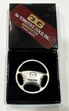 Au-tomotive Gold Inc. 718544187391 Mazda Steering Wheel Keychain Stainless Steel