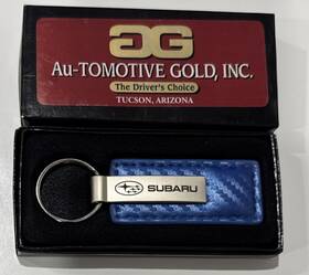 Kc1540.cam Au-tomotive Gold Inc. 718544233289 Subaru Blue Leather Keychain New In Box