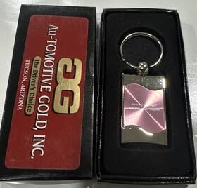 Au-tomotive Gold Inc. 718544264184 Dodge Challenger Pink And Silver Waves Wavy Key Ring Metal New In Box