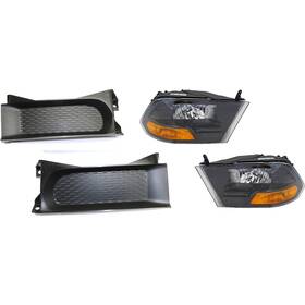 Repd018402 Autoelements Bumper Trim Headlight Set Halogen For 2015-2022 Ram 1500