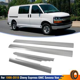 Auc208 Automarket01 Slip-on Rocker Panel For 1996-2018 Chevy Express Gmc Savana Van Both Sides New