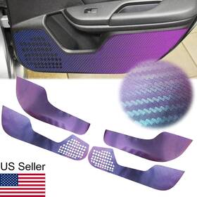 Stp10 Awesome Miniatures Purple Blue Gradient Carbon Fiber Look Anti-kick Stickers For Honda 16-21 Civic