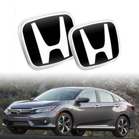 75700-s2a-000zb Badgeal Black 2pcs Front/rear Badge Emblem Fit For Honda Civic Si Sedan 2016-2021 New