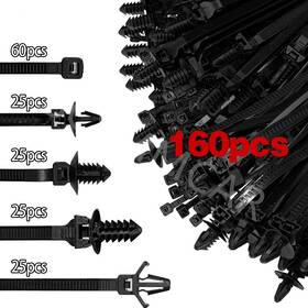 Bcsmmcar 963669168460 Car Wire Push Mount Cable Zip Ties Self-locking Fastener Wiring Harness Clips