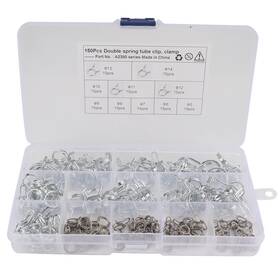 Th005 Bcsmmcar 150pcs Car Hose Spring Clamps Fastener Fuel Water Line Pipe Air Tube Clips Kit