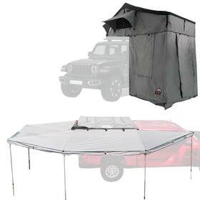 Sr-20016-20011-2027 Body Armor 4x4 Sky Ridge Pike 3-person Tent With Annex Room And 270xl Awning Right Side