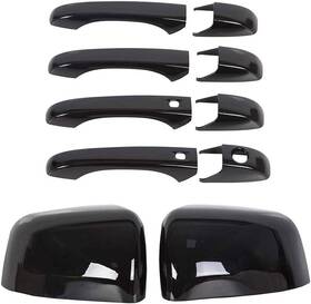 Branded 884867075636 Black Mirror Covers Door Handle Replacement For