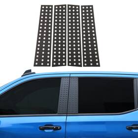 Cherocar2019ab08b20214349 Cherocar For 2019-25 Chevrolet Silverado 1500 Window Pillar Posts Cover Trim Decor Black