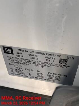 Chevrolet Truck 42810506 Left Rear Door Moulding Oem 2023 Trailblaz
