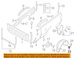 6510175aa Chrysler Oem 13-23 1500 Classic Front Side Panels-splash Shield Screw