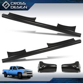 Big081302 Crossdesign Slip-on Rocker Cab Corner 4 Door Ext Fits 2014-2018 Chevy Gmc Pickup