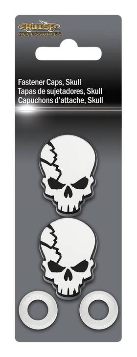 Ca82550 Cruiser Accessories Skull Design Chrome Plastic Fastener Caps