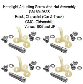5949838 Dbg Ventures 1958 Buick Roadmaster Headlamp Adjuster Hardware Gm