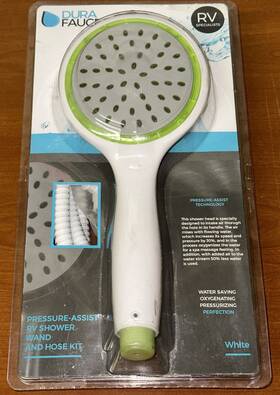Df-sa470k-wt Dura Faucet #f-sa470k Pressure Assist Rv Shower Wand And Hose Kit Specialties