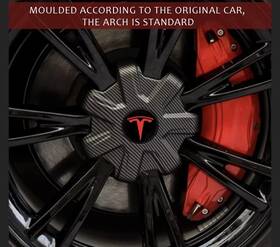 Sm-21my-lg-mcf Dztuning 4pcs For Tesla Model Y 2021-23 Wheel Hubcaps Cover Aero Cap Matte Carbon Style