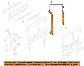 Ck4z6140455f Ford Oem 15-23 E-transit Side Panel Inner Structure-rear Pillar
