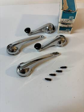 3848873 General Motors Nos Chevy Gmc Truck Inside Door Window Handles 1947 - 1966 Nice Chrome