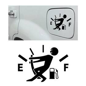 Glsowee-ahtb-27 Glsowee Funny Car Stickers High Gas Consumption Decal Auto Fuel Tank Cover Black
