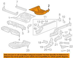84127497 Gm Oem 16-23 Malibu Rear Body Floor Rails-rear Pan