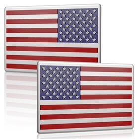 122-sc Hadwoer 2 Pack American Flag Sticker 3d Car Military Patriotic Emblem Color