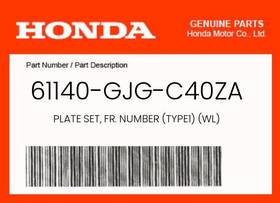 61140-gjg-c40za Honda Genuine Plate Set Fr. Number Type1 Wl -