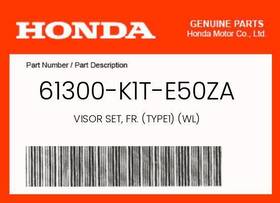 61300-k1t-e50za Honda Genuine Visor Set Fr. Type1 Wl -