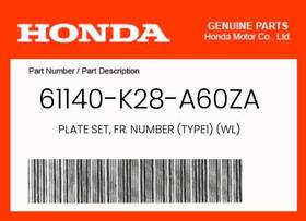 61140-k99-a00za Honda Oem Parts Plate Set Fr. Number Type1 Wl -