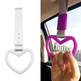 Hukyu-2028yf011-3 Hukyu 1x New Silver Heart Jdm Tsurikawa Ring Train Bus Handle Strap Drift Charm Tools