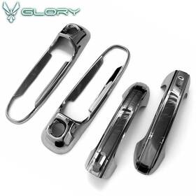 Hyper Glory 198073571753 Fits 02-08 Ram 1500/2500/3500 4pcs Door Handle Covers With 2 Keyhole Abs Chrome