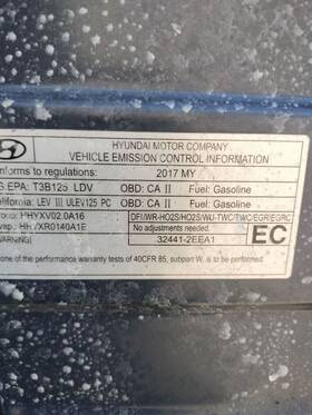 120-60646ar Hyundai Blue Right Front Door Assembly 2016-2019 Sonata