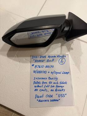 87610-aa170 Hyundai 2021-2025 Elantra Oem Driver S Door Mirror Heated Inch Korea Made With Light
