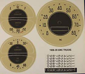 Sp106 Jc Gmc Truck Fuel Oil Temp Amp Speedometer Gauge Refacing Kit 1936-1939