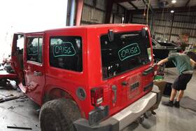 1pj04gw7ak Jeep 152-234b Note 11-18 Jk Jku 4dr Flame Red Rear Hard Top Roof Freedom Panels Backglass Oe