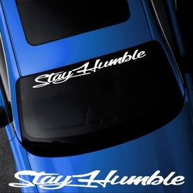 St206 Kongmotor Jdm Stay Humble Front / Rear Windshield Banner Vinyl Decal Sticker 38.8 Inch White