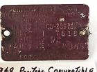 L7818 Pontiac Convertible Style And Body Tag