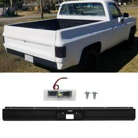 Zz6503 Leadzm Rear Steel Roll Pan With License Plate Light For 1973-1987 Chevy Gmc C10 Fleetside