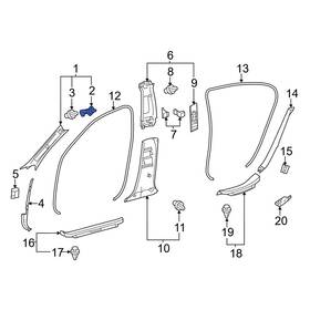 6221724020 Lexus Oe For Is300 2017-2024 Upper Body A-pillar Trim Panel Clip