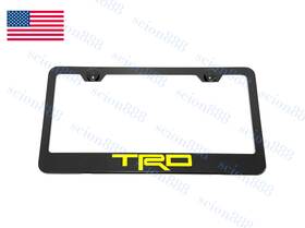Yw-b-trd-x1 License Plate Frame 1pc Yellowtrd Black Powder Coated Steel Metal Tag Holder